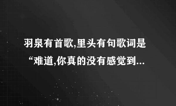 羽泉有首歌,里头有句歌词是“难道,你真的没有感觉到...”是什么歌