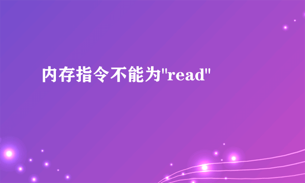 内存指令不能为