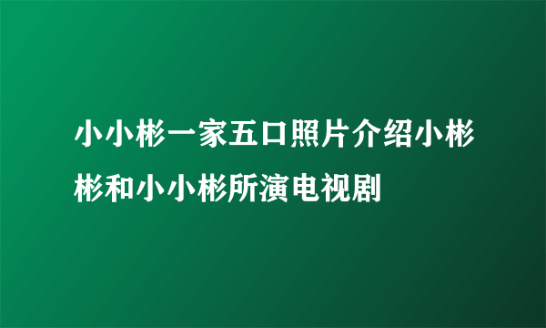 小小彬一家五口照片介绍小彬彬和小小彬所演电视剧