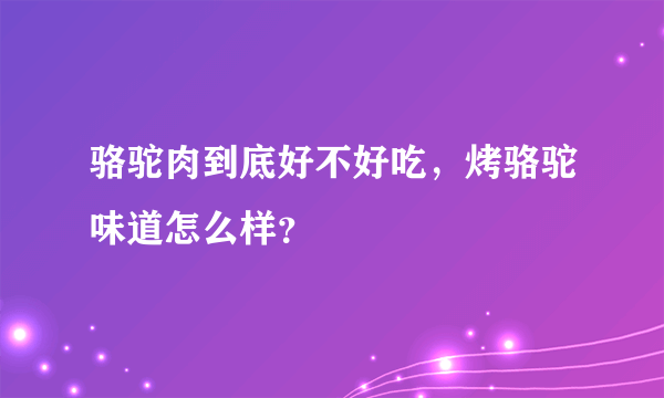 骆驼肉到底好不好吃，烤骆驼味道怎么样？