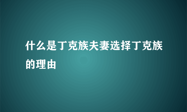 什么是丁克族夫妻选择丁克族的理由