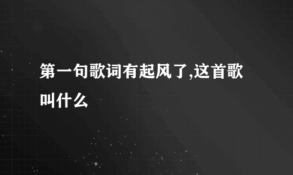 第一句歌词有起风了,这首歌叫什么