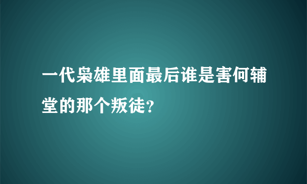 一代枭雄里面最后谁是害何辅堂的那个叛徒？