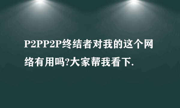 P2PP2P终结者对我的这个网络有用吗?大家帮我看下.