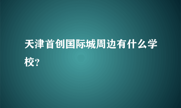 天津首创国际城周边有什么学校？