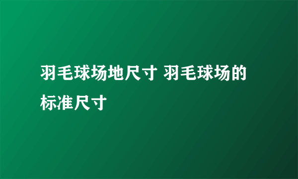 羽毛球场地尺寸 羽毛球场的标准尺寸