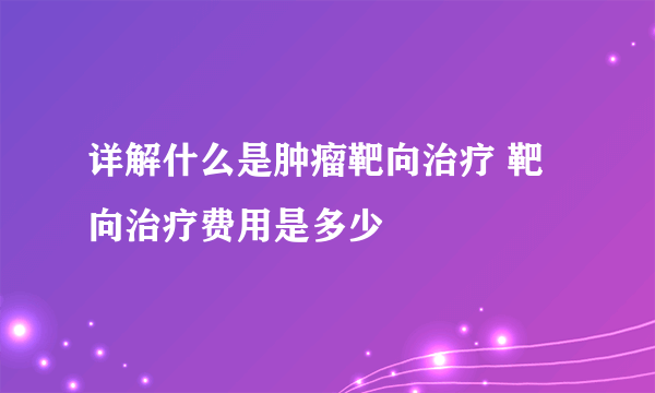 详解什么是肿瘤靶向治疗 靶向治疗费用是多少