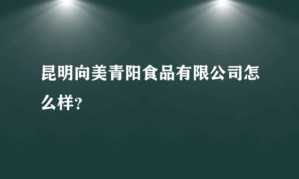 昆明向美青阳食品有限公司怎么样？