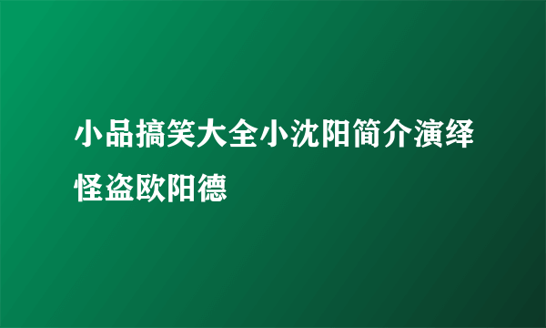 小品搞笑大全小沈阳简介演绎怪盗欧阳德