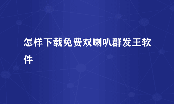 怎样下载免费双喇叭群发王软件