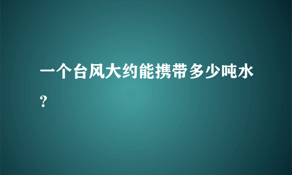 一个台风大约能携带多少吨水？