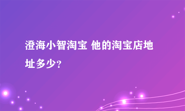 澄海小智淘宝 他的淘宝店地址多少？