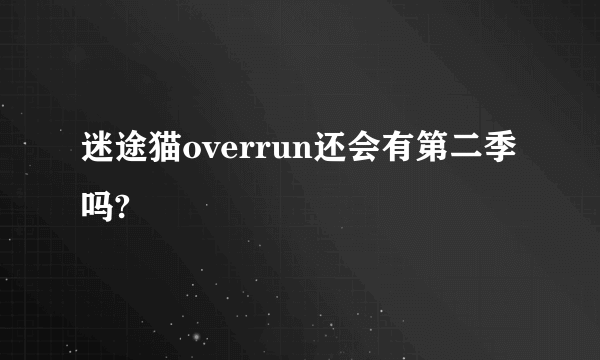 迷途猫overrun还会有第二季吗?