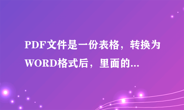 PDF文件是一份表格，转换为WORD格式后，里面的内容怎么改不了？