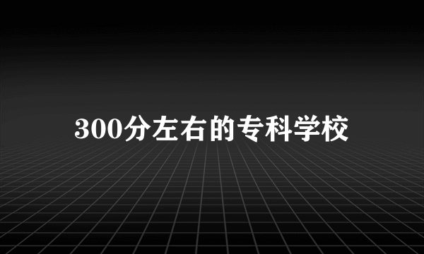 300分左右的专科学校