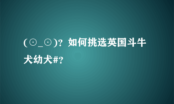 (⊙_⊙)？如何挑选英国斗牛犬幼犬#？