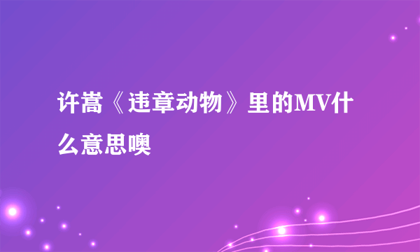 许嵩《违章动物》里的MV什么意思噢