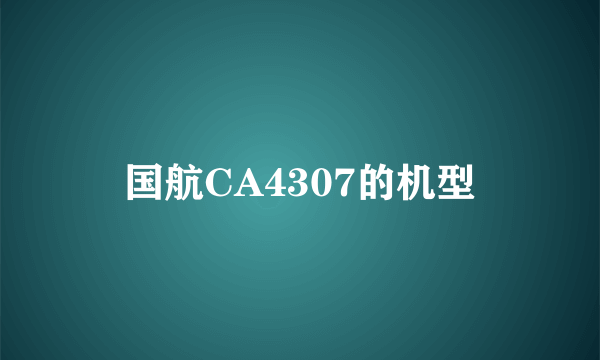 国航CA4307的机型