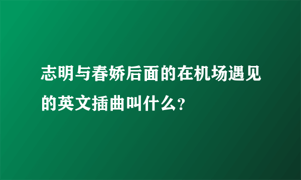 志明与春娇后面的在机场遇见的英文插曲叫什么？