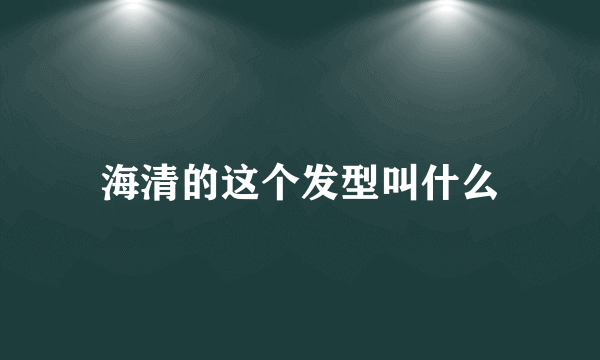 海清的这个发型叫什么