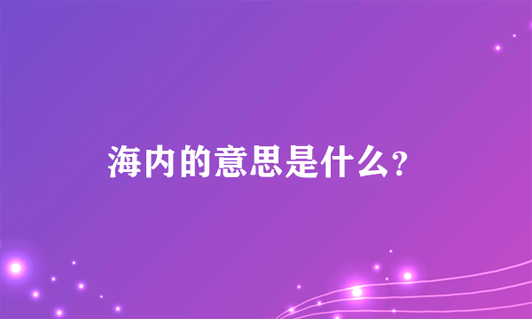 海内的意思是什么？