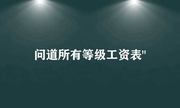 问道所有等级工资表