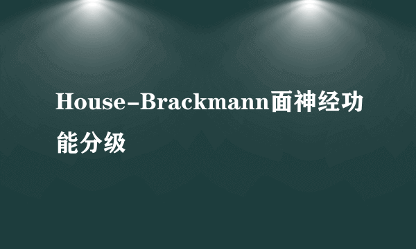 House-Brackmann面神经功能分级