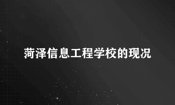 菏泽信息工程学校的现况