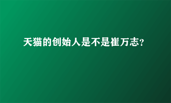 天猫的创始人是不是崔万志？