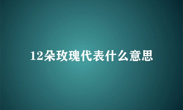 12朵玫瑰代表什么意思