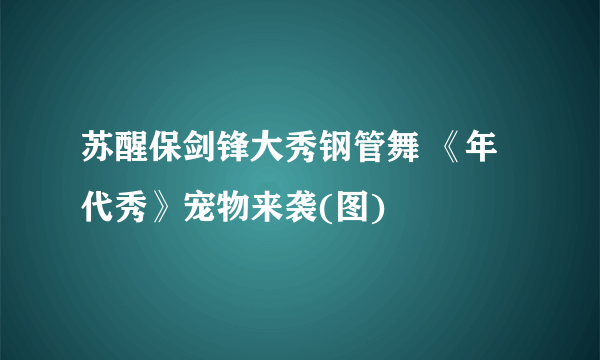 苏醒保剑锋大秀钢管舞 《年代秀》宠物来袭(图)