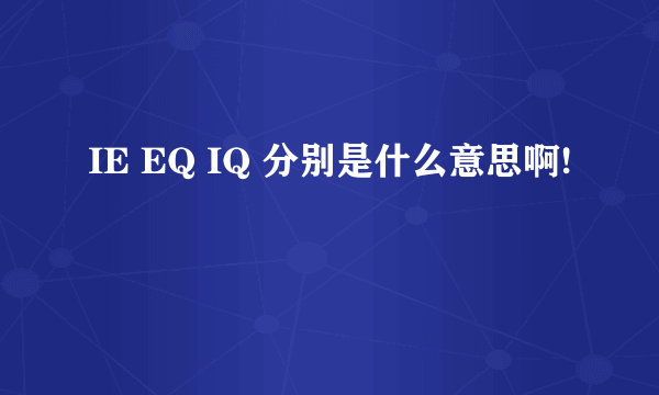 IE EQ IQ 分别是什么意思啊!