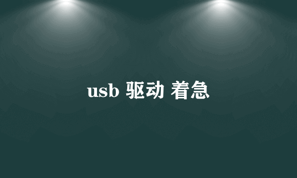 usb 驱动 着急