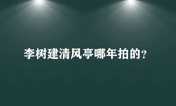 李树建清风亭哪年拍的？