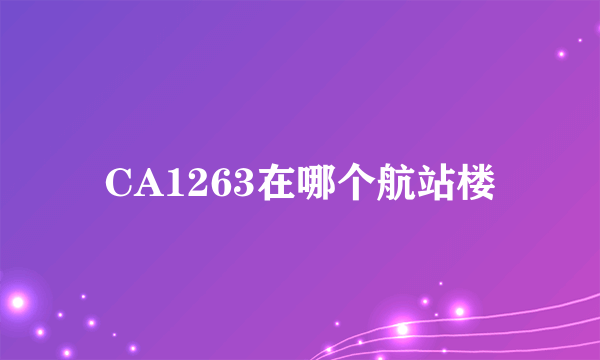 CA1263在哪个航站楼