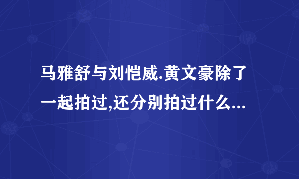 马雅舒与刘恺威.黄文豪除了一起拍过,还分别拍过什么电视剧？