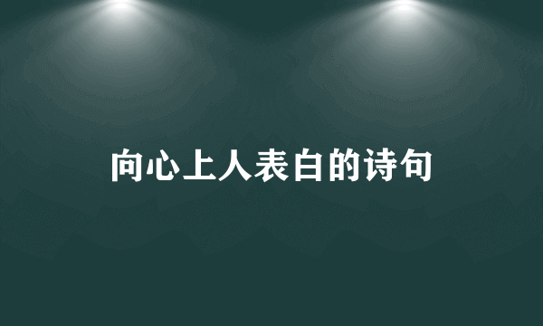 向心上人表白的诗句