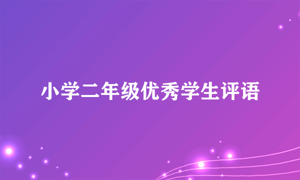 小学二年级优秀学生评语