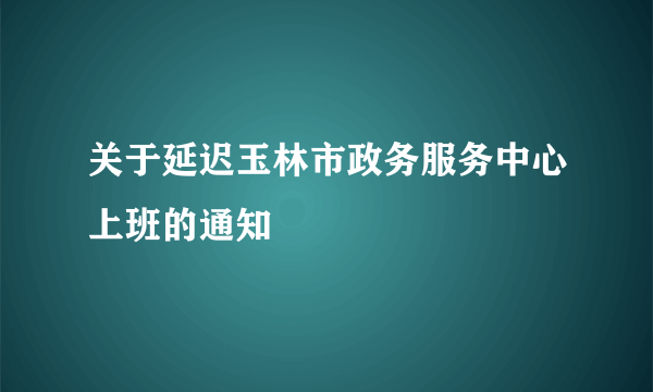 关于延迟玉林市政务服务中心上班的通知