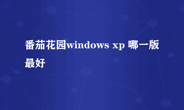 番茄花园windows xp 哪一版最好