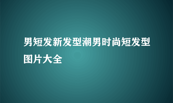 男短发新发型潮男时尚短发型图片大全