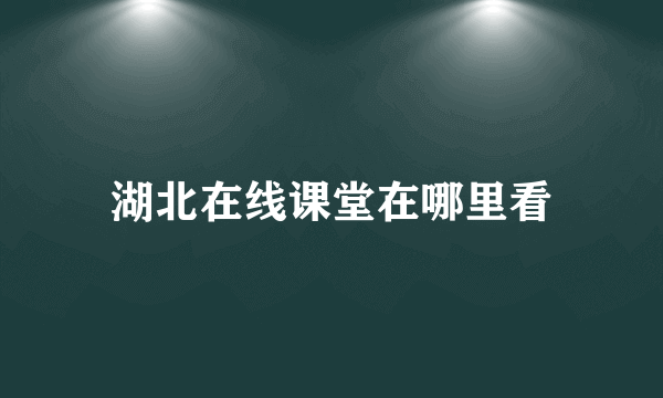 湖北在线课堂在哪里看