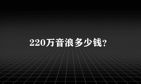 220万音浪多少钱？