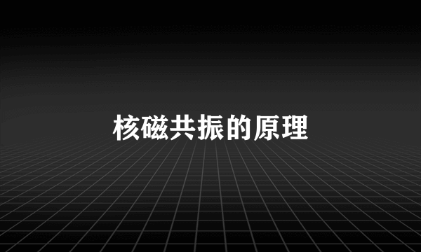 核磁共振的原理