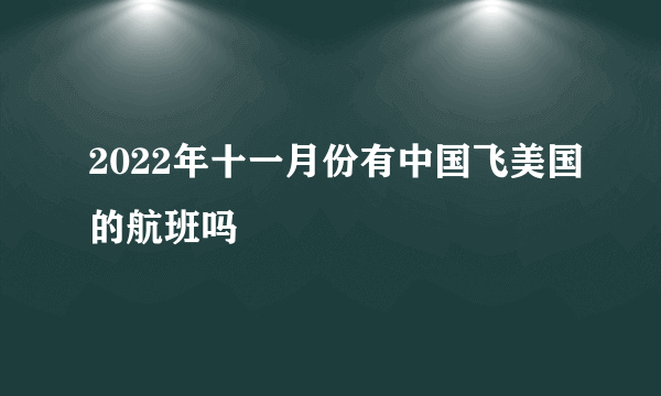 2022年十一月份有中国飞美国的航班吗