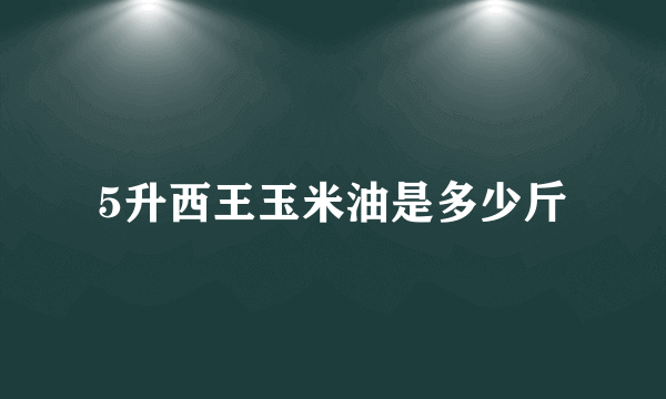 5升西王玉米油是多少斤