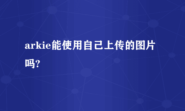 arkie能使用自己上传的图片吗?