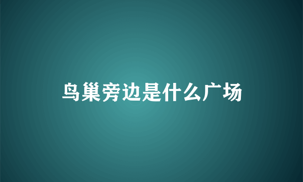 鸟巢旁边是什么广场