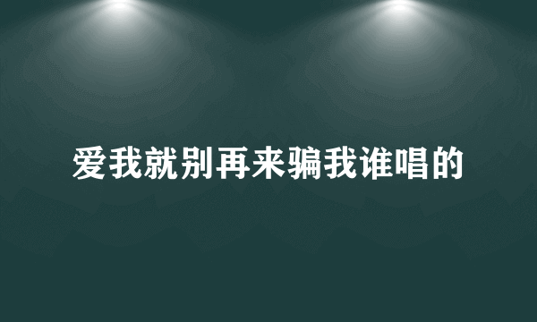 爱我就别再来骗我谁唱的