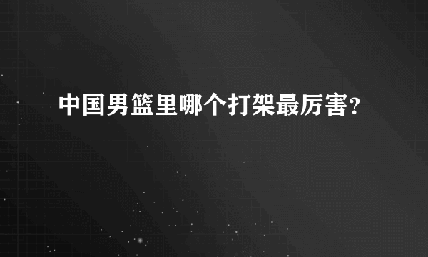 中国男篮里哪个打架最厉害？